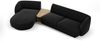 Micadoni Modulares Sofa Miley mit Recamiere 3-Sitzer Links Chenille Haga Schwarz Bild 2