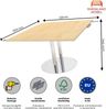 Rheinland Möbel Verkettungsplatte KONTI 120x130 cm – Erweiterungselement in Ahorn mit verchromtem Tellerfuß, Anbautisch für KONTI Konferenztische 280/400/520 cm, modernes Verbindungselement für Besprechungstische Bild 3