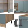 Singleküche R-Line Blau-Grau/Goldkraft Eiche 140 cm , AP Anthrazit Vicco Bild 5