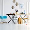 ECD Germany Tischbein 2er Set Tischfüße X-Design pulverbeschichtete Stahl Industriedesign, Tischgestell Kreuzgestell 60x72 cm Anthrazit Metall Tischkufen Bild 2