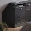 Küchenschrank für Dachschrägen R-Line Anthrazit Hochglanz 60 cm mit 2 Schubladen, Schrankkorpus 60 cm Tiefe Vicco Bild 4