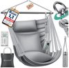 KESSER® 'Haiti' Hängesessel, 360° drehbar, UV-beständig & wasserfest, inkl. 2 Kissen, Tragetasche, Flaschenhalter & Montage-Set, grau/anthrazit, bis 150 kg belastbar Bild 5
