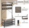 KOMFOTTEU Kleiderständer, Kleiderständer mit Sitzbank, 9 Haken und Schuhregal Bild 3