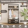 KOMFOTTEU Kleiderständer, Kleiderständer mit Sitzbank, 9 Haken und Schuhregal Bild 4