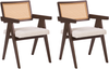 Esszimmerstuhl 2er Set AVA Holz Dunkelbraun Hellbeige Bild 4