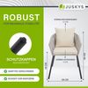 Juskys Rope Stühle 2er Set - Gartenstühle mit Seilgeflecht & Polster – wetterfester & bis 160 kg belastbar - Stahl mit Pulverbeschichtung - Hellgrau Bild 5