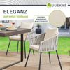 Juskys Rope Stühle 2er Set - Gartenstühle mit Seilgeflecht & Polster – wetterfester & bis 160 kg belastbar - Stahl mit Pulverbeschichtung - Hellgrau Bild 3