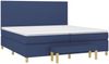 vidaXL Boxspringbett mit Matratze Stoff Blau 200x200 cm, Härtegrad: H2 [3137027] Bild 3