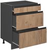 Küchenunterschrank R-Line Goldkraft Eiche 60 cm J-Shape mit Schubladen, AP Anthrazit Vicco Bild 4