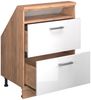 Küchenschrank für Dachschrägen R-Line Weiß Hochglanz 60 cm mit 2 Schubladen Vicco Bild 5