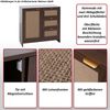 Kommode HWC-P50, Schrank Sideboard Highboard, Schubladen Staufach, MDF Melamin Leinenfront ~ Walnuss-Optik Bild 2