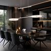 LED Hängeleuchte, Chrom, Glas, Höhenverstellbar, L 90 cm Bild 3