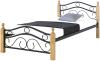 Homestyle4u Metallbett inkl. Lattenrost, Metall schwarz, 90x200 cm