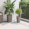 vidaXL Blumentopfkorb mit Speicher 2 Stk. Natürliches Grau Kubu Rattan 42020957 Bild 3
