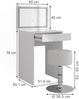 Schminktisch Sherry Weiß/Weiß Hochglanz 51.4 cm mit LED-Spiegel und Hocker Vicco Bild 2