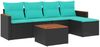 vidaXL 6-teiliges Gartensofa-Set mit Kissen, schwarzes Polyrattan 3225924 Bild 2