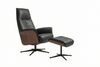 KAWOLA Relaxsessel FERREIRA Drehsessel Leder schwarz mit Hocker 106 x 84 x 78 cm Bild 3
