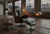 KAWOLA Relaxsessel FERREIRA Drehsessel Leder schwarz mit Hocker 106 x 84 x 78 cm Bild 4