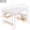 Metall-Gaming-Hochbett (140x200 cm) mit integriertem Arbeitsplatz, LED-Beleuchtung und viel Stauraum, Weiß Bild 5
