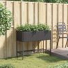 vidaXL Pflanzkübel mit Ablage Schwarz Poly Rattan 366384 Bild 3