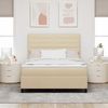 vidaXL Boxspringbett mit Matratze mit LED Creme 140 x 190 cm Stoff 3342793 Bild 4