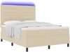 vidaXL Boxspringbett mit Matratze mit LED Creme 140 x 190 cm Stoff 3342793 Bild 3