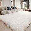 LuxusKollektion Hochflor-Teppich Teppich Hochflor Grau Waschbar Elfenbeinweiß 140 x 200 cm Rechteckig Bild 5