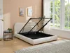 Vente-unique - VANARI Bett Stoff Weiß - B 225 cm x H 95 cm x L 181 cm Bild 3
