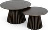 Couchtisch Gobens 2er-Set Ø60/80 cm, Dunkelbraun - mit zentralem Standfuß Bild 3