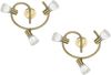 2er Set LED Deckenstrahler 3-flammig Messing Glasschirme schwenkbar, Ø 30cm Bild 2