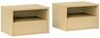 HOMCOM Nachttisch Wandschrank mit Schublade, offenes Regal (Hängeschrank, 2-St, Nachttisch), für Schlafzimmer, Wohnzimmer, 45 x 35 x 27,5 cm, Naturholz Bild 2