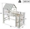 Kindereinzelbett 90×200 cm aus Massivholz mit Sicherheitsleiter, grün Bild 4