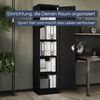 Aktenschrank abschließbar ALEX - 5 Ebenen verstellbar, Flügeltüren | Metallschrank Werkstatt Mehrzweckschrank Büroschrank aus Stahl Werkzeugschrank, 185x45x40cm Schwarz Bild 3