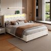Gdood Polsterbett Stauraumbett Doppelbett, LED (Multifunktionsbett), Mit USB + TYPE-C Laden, 3 Schubladen, Leinen, 160x200 cm Bild 5