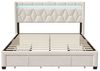 Gdood Polsterbett Stauraumbett Doppelbett, LED (Multifunktionsbett), Mit USB + TYPE-C Laden, 3 Schubladen, Leinen, 160x200 cm Bild 4