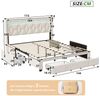 Gdood Polsterbett Stauraumbett Doppelbett, LED (Multifunktionsbett), Mit USB + TYPE-C Laden, 3 Schubladen, Leinen, 160x200 cm Bild 2