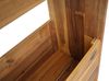 Pflanzkastenregal HWC-L20, Blumenkasten Hochbeet, 115x71x40cm Outdoor Akazie Holz MVG-zertifiziert, 3 Reihen braun Bild 5