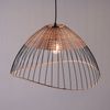 LED Hängeleuchte, Käfig schwarz, Holz, Rattan, D 48 cm Bild 5