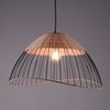 LED Hängeleuchte, Käfig schwarz, Holz, Rattan, D 48 cm Bild 4