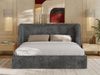 Polsterbett Bett mit Holzlattenrost Schlafzimmer Bett Doppelbett gepolstertes Kopfteil - EMORA CLASSIC - 180x200 cm - Grau Cord Bild 5