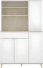 Vente-unique - Küchenschrank mit 4 Türen, 1 Schublade & 3 Ablagen - Weiß & Eichefarben - WAJDI Bild 2