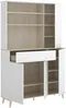 Vente-unique - Küchenschrank mit 4 Türen, 1 Schublade & 3 Ablagen - Weiß & Eichefarben - WAJDI Bild 4