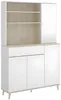 Vente-unique - Küchenschrank mit 4 Türen, 1 Schublade & 3 Ablagen - Weiß & Eichefarben - WAJDI Bild 3