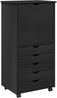 vidaXL Rollschrank Mit Rad Schwarz 53 x 39 x 103 cm Massivholz Kiefer 42028371 Bild 2