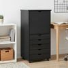 vidaXL Rollschrank Mit Rad Schwarz 53 x 39 x 103 cm Massivholz Kiefer 42028371 Bild 3