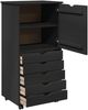 vidaXL Rollschrank Mit Rad Schwarz 53 x 39 x 103 cm Massivholz Kiefer 42028371 Bild 4