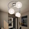 LED Deckenlampe, Chrom, Glas, Spots verstellbar, H 21 cm Bild 4