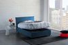 Dmora Doppelbett Anissa, Bettkasten mit Stoffbezug, 100 % Made in Italy, Öffnung vorne, geeignet für Matratzen 120 x 200 cm, blau Bild 4