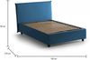 Dmora Doppelbett Anissa, Bettkasten mit Stoffbezug, 100 % Made in Italy, Öffnung vorne, geeignet für Matratzen 120 x 200 cm, blau Bild 3