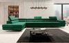 Designer Sofa Maxi mit Schlaf - und Klappfunktion Grün Samt Links Bild 3